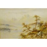 Edwin Earp (British 1851-1945): Loch scene with Fishing Boats, watercolour signed,