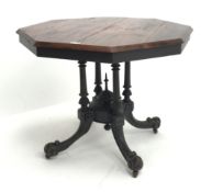 Victorian mahogany octagonal table,
