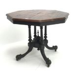 Victorian mahogany octagonal table,