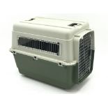 Plastic dog carrier, single metal door, W63cm, H68cm,