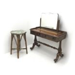 Early 20th century mahogany washstand, raised back, two drawers,