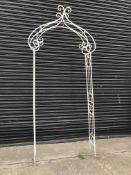 Cream painted metal garden arch arbor, H240cm,