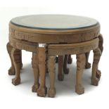 Chinese teak circular coffee table (D74cm,