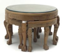 Chinese teak circular coffee table (D74cm,