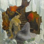 Michael Jain after Igor Samschova (20th century): Bejewelled Female Nude in Mythical Cave setting,