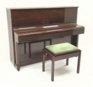 John Broadwood mahogany cased overstrung cast iron upright piano (W143cm, H110cm,
