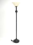 Black painted standard lamp, H170cm Condition Report <a href='//www.