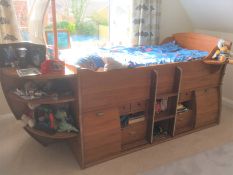 Harrods Gautier pirate ship cabin bed, with mattress, W130cm, H230cm,