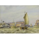 Max Parsons (British 1915-1998): 'Entering River Hull from the Humber', watercolour signed,