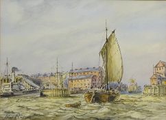 Max Parsons (British 1915-1998): 'Entering River Hull from the Humber', watercolour signed,