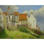 Neville R Gray (British 20th century): 'Old Cottages, Robin Hoods Bay',