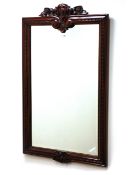 Classical style mahogany framed bevel edge wall mirror, W67cm,