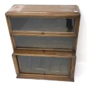 Early 20th century oak stacking library bookcase,