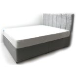 4' 6" double divan bed with mattress and headboard, W154cm, H118cm,