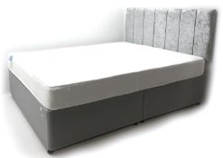 4' 6" double divan bed with mattress and headboard, W154cm, H118cm,