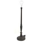 Early 20th century turned, reeded and carved mahogany standard lamp,