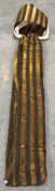 Pair black and gold lined curtains (Drop - 214cm,