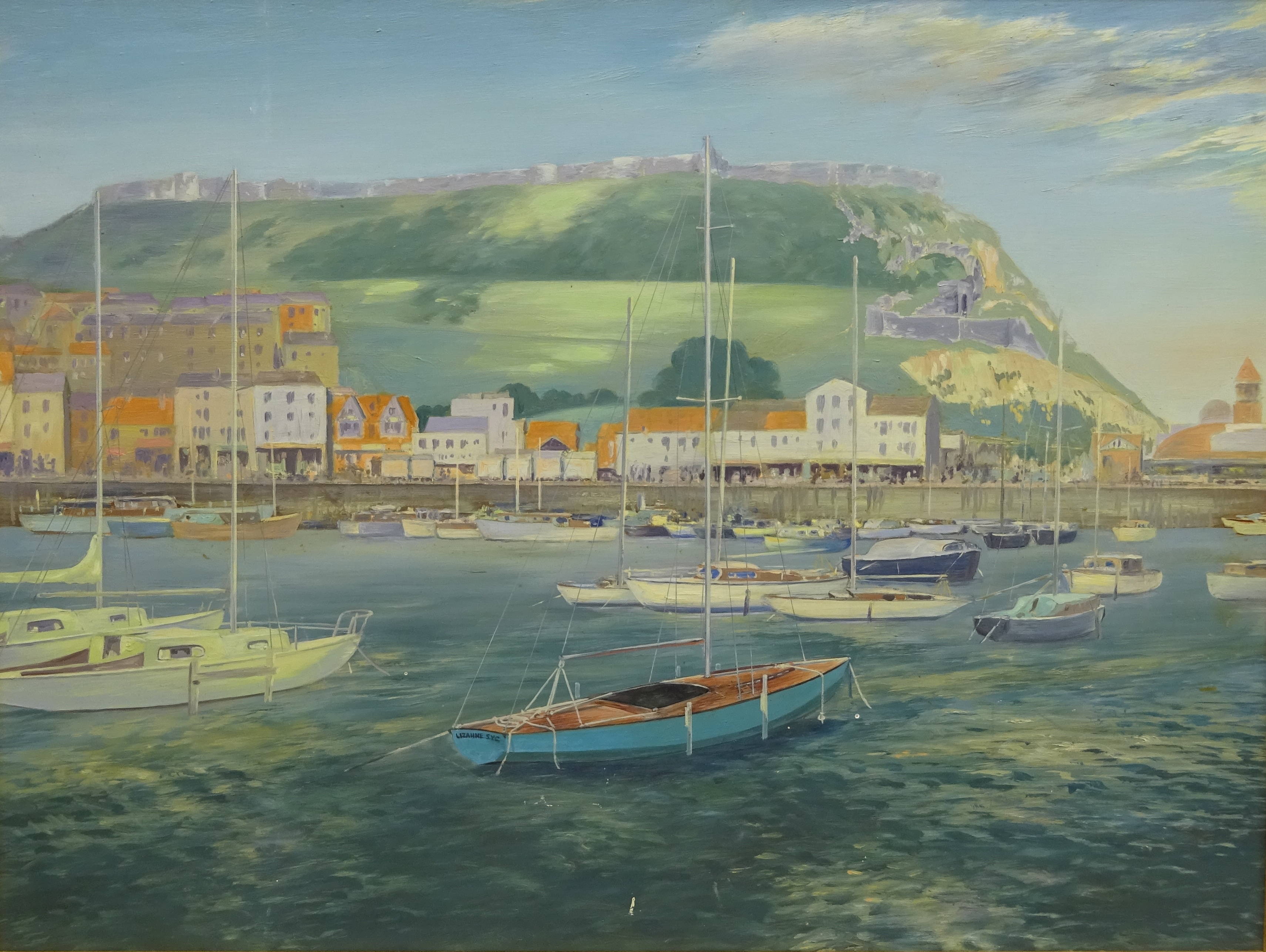 English School (Mid/late 20th century): Pleasure Boats in Scarborough Harbour,