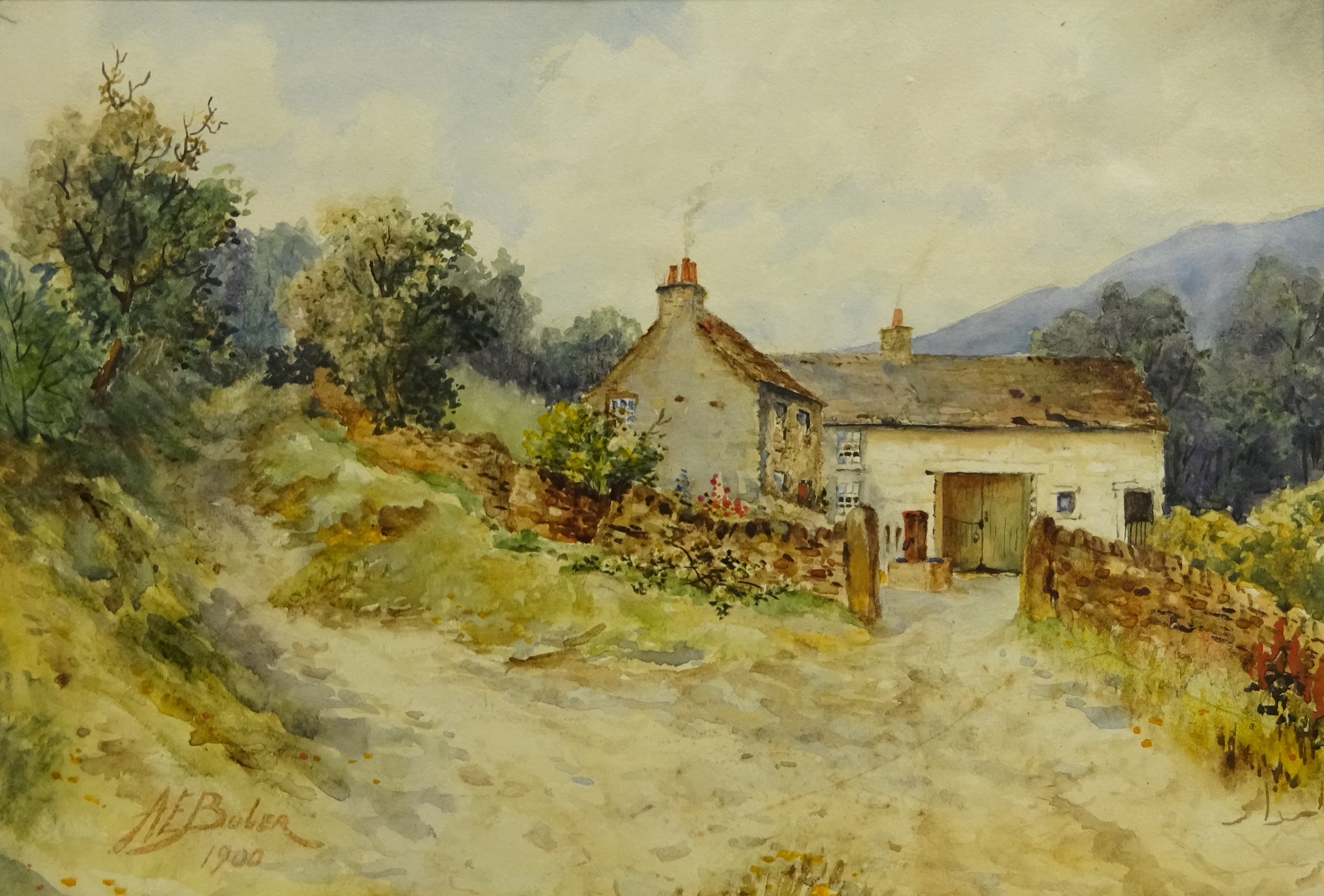 Albert Edward Boler (British 1865-1938): Country Cottages, two watercolours signed, one dated 1900, - Image 4 of 4