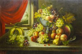 J Hamilton (20th century): Still Life of Fruit,