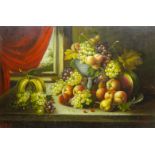 J Hamilton (20th century): Still Life of Fruit,