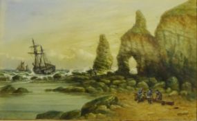 John Francis Branegan (British 1843-1909): 'King and Queens Rock Flamborough,