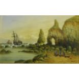 John Francis Branegan (British 1843-1909): 'King and Queens Rock Flamborough,