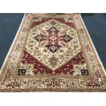 Aubusson beige ground needlepoint rug,