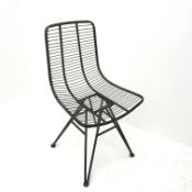 Retro industrial Eames style metal chair, out splayed supports,