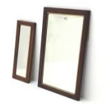 20th century oak framed bevel edge mirror (W42cm,