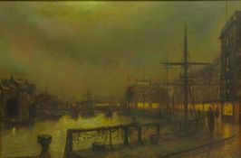 After John Atkinson Grimshaw (British 1836-1893): Whitby by Moonlight,