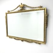 Adams style gilt framed rectangular mirror, W98cm,