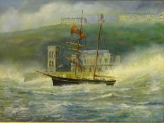 Robert Sheader (British 20th century): 'Coupland 1861', The Sinking of the Schooner off Scarborough,