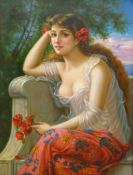 Continental School (Late 20th century): Portrait of a Young Woman,