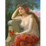Continental School (Late 20th century): Portrait of a Young Woman,