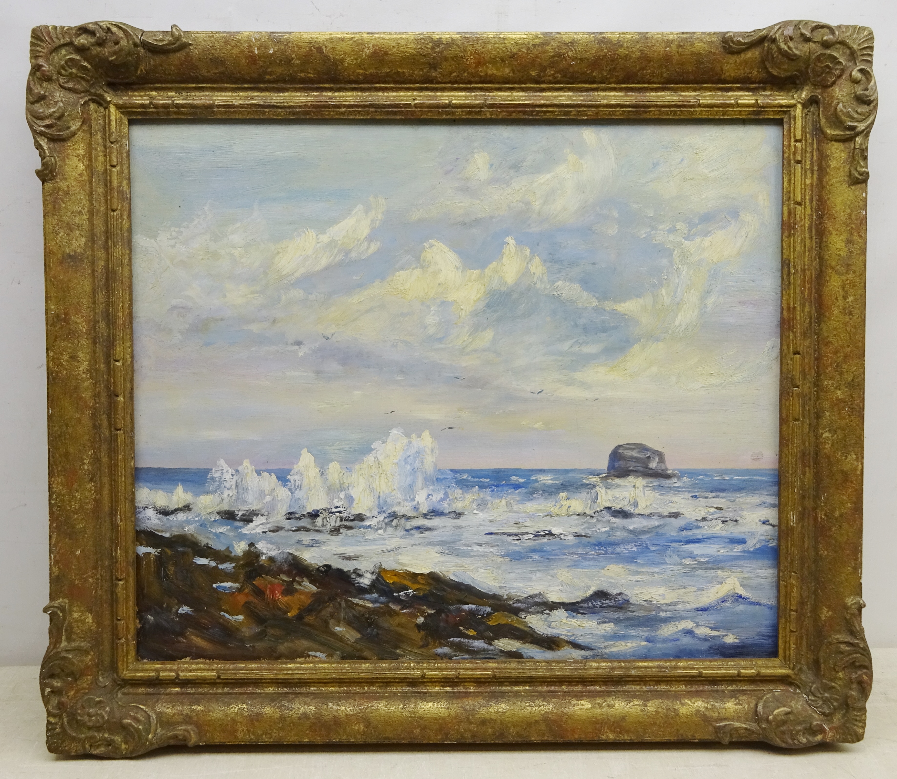 English School (20th century): Breaking Waves on the Shore, - Image 2 of 2