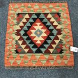 Choli Kilim vegetable dye wool red ground rug,