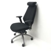 Adjustable swivel office chair, upholstered back and seat,