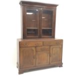 Early 20th century mahogany sideboard, two long and one short drawer, three cupboards,