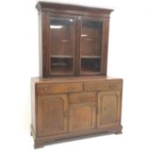 Early 20th century mahogany sideboard, two long and one short drawer, three cupboards,