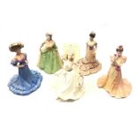 Four Coalport figures comprising Midsummer Dream (with certificate), Mandarin Crescent,