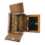 Victorian oak correspondence cabinet, two hinged doors enclosing a fitted interior with letter rack,
