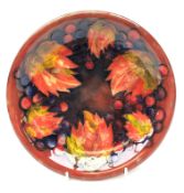 William Moorcroft Leaf & Berry Flambe circular plate,