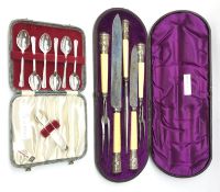 Victorian five-piece carving set marked William Webster Sycamore Works,