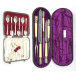 Victorian five-piece carving set marked William Webster Sycamore Works,