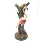 Delphin Massier of Vallauris majolica vase modelled as a Flamingo amongst reeds,