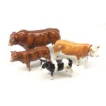 John Beswick Limousin Bull and matching Calf,