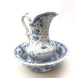 Chinese blue and white jug and bowl, H30cm Condition Report <a href='//www.