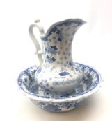 Chinese blue and white jug and bowl, H30cm Condition Report <a href='//www.