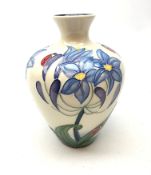 Moorcroft Fly Away Home pattern vase, designed by Rachel Bishop,